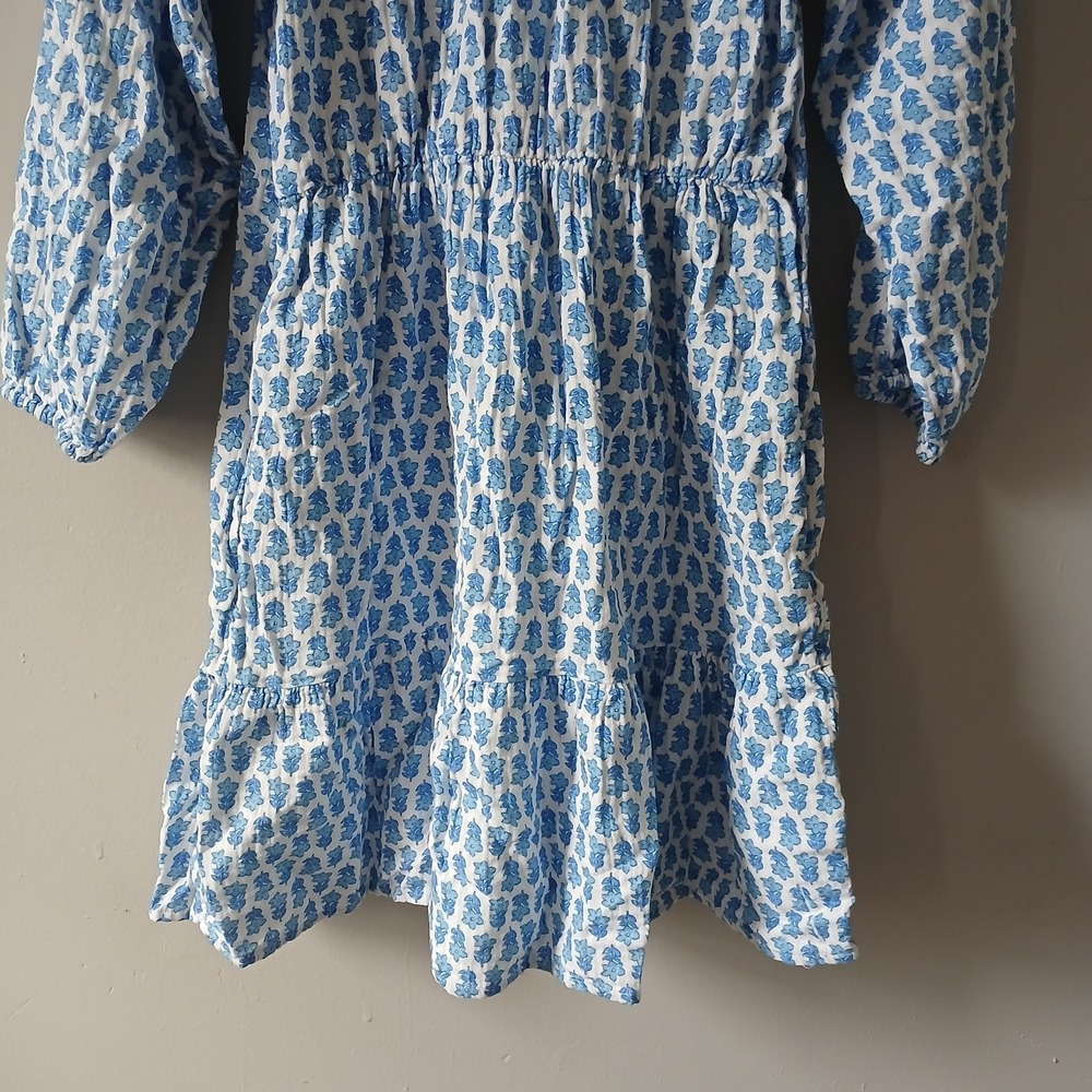 Vineyard Vines Women's Size XS Seastitch Block Print Dress Ruffle Hem 3/4 Sleeve - Picture 16 of 16